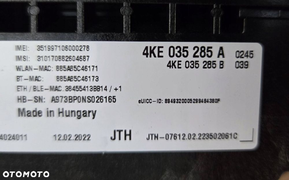 audi rs7 s7 a7 a6 s6 rs6 c8 moduł sos wzywania pomocy 4ke035285a - 3