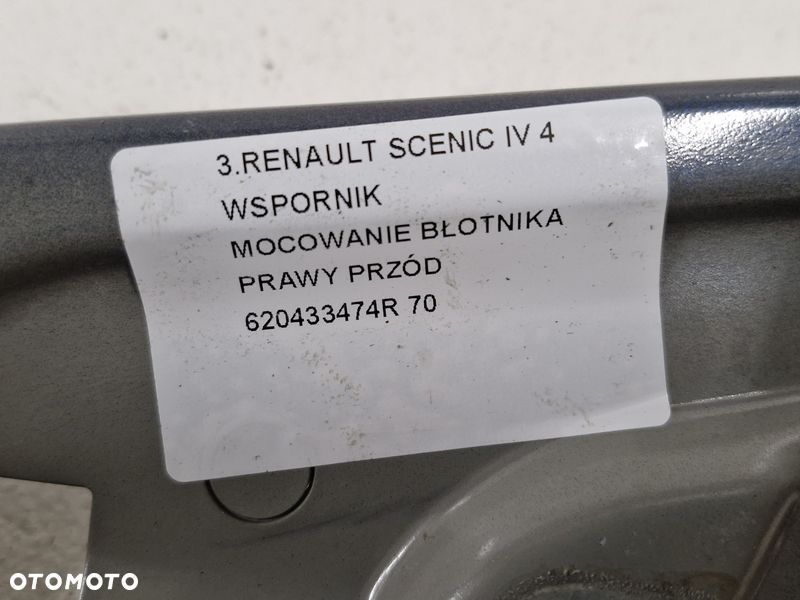 renault scenic iv 4 wspornik mocowanie błotnika prawy przód 620433474r - 2