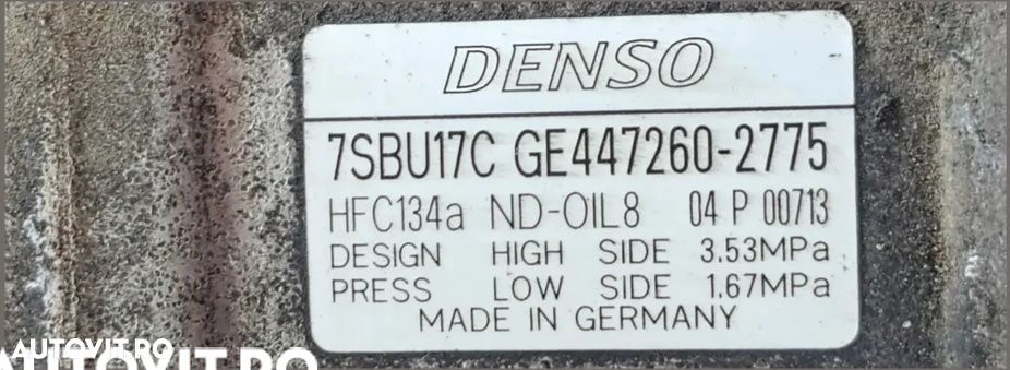 Compresor clima ac climatronic aer conditionat climatizare RP cu ambreiaj magnetic Denso bmw M5 M6 F07 F10 F11 F06 F12 F13 F01 F02 F15 F85 F16 F86 - 4