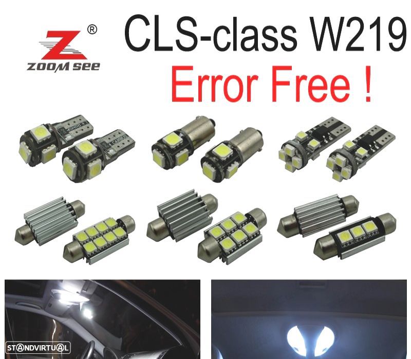 KIT COMPLETO DE 27 LÂMPADAS LED INTERIOR MERCEDES CLS W219 C219 CLS280 CLS300 CLS350 CLS550 CLS55AM - 1