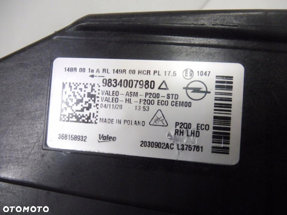 OPEL MOKKA LAMPA PRZÓD POL LED PRAWA 9834007980 - 3