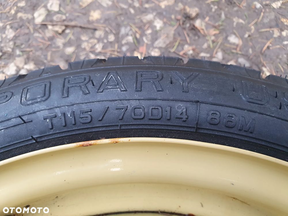 KOŁO ZAPASOWE DOJAZDOWE R14 4X100 HYUNDAI KIA TOYOTA MAZDA 115/70R14 POSIADAM 5 SZT - 10