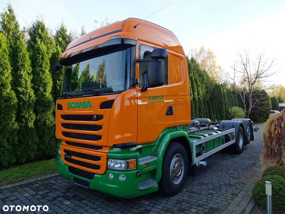 Scania G 410 bez EGR / RAMA DO ZABUDOWY / EURO 6 / OŚ SKRĘTNA / PTO / Z NIEMIEC / ZADBANA / BDF / - 1