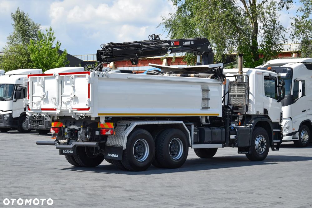 Scania P410 / 6x4 / EURO 6 / HDS HIAB X-HIDUO 158 B-3 / WYSUW x3 / ROTATOR / CHYWTAK / STEROWANIE RADIOWE / WYWROTKA / HYDROBURTA / AUTOMAT / KAMERA COFANIA / NAWIGACJA / HAK-ZACZEP / NISKI PRZEBIEG / 2018 / SERWISOWANY / SPROWADZONY - 7