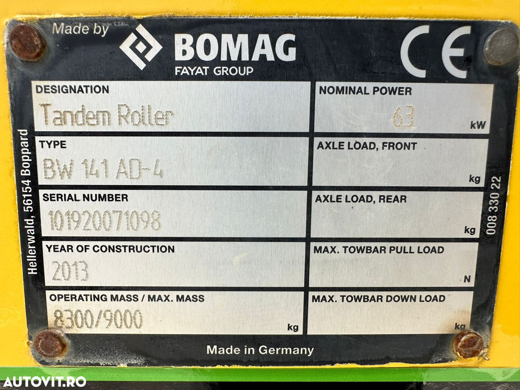 Bomag BW141AD-4 Cilindru Compactor - 9
