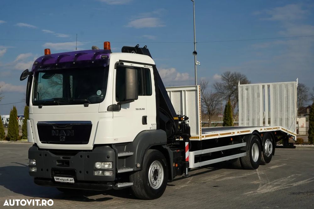 MAN TGS 26.360 / 6X2 / REMORCA AUTO + FASSI F 190A.22 / COMANDE HIDRAULICE / TROLIU / - 1