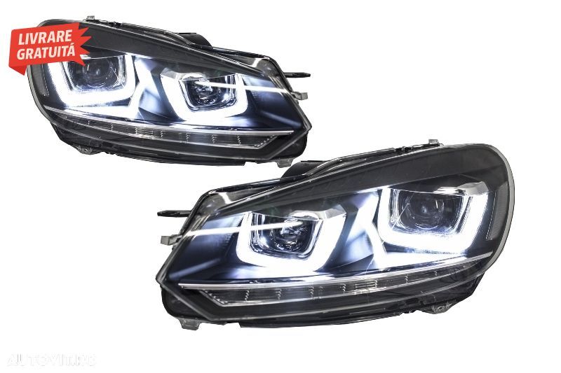 Faruri si Stopuri LED VW Golf 6 VI (2008-up) R20 U Design cu Semnal LED Dinamic- livrare gratuita - 2