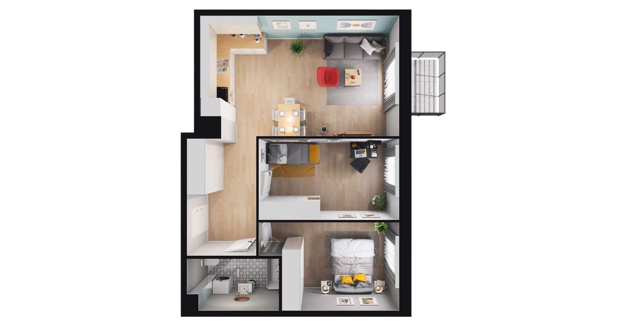 3-pokojowe mieszkanie 62m2 + balkon Bezpośrednio