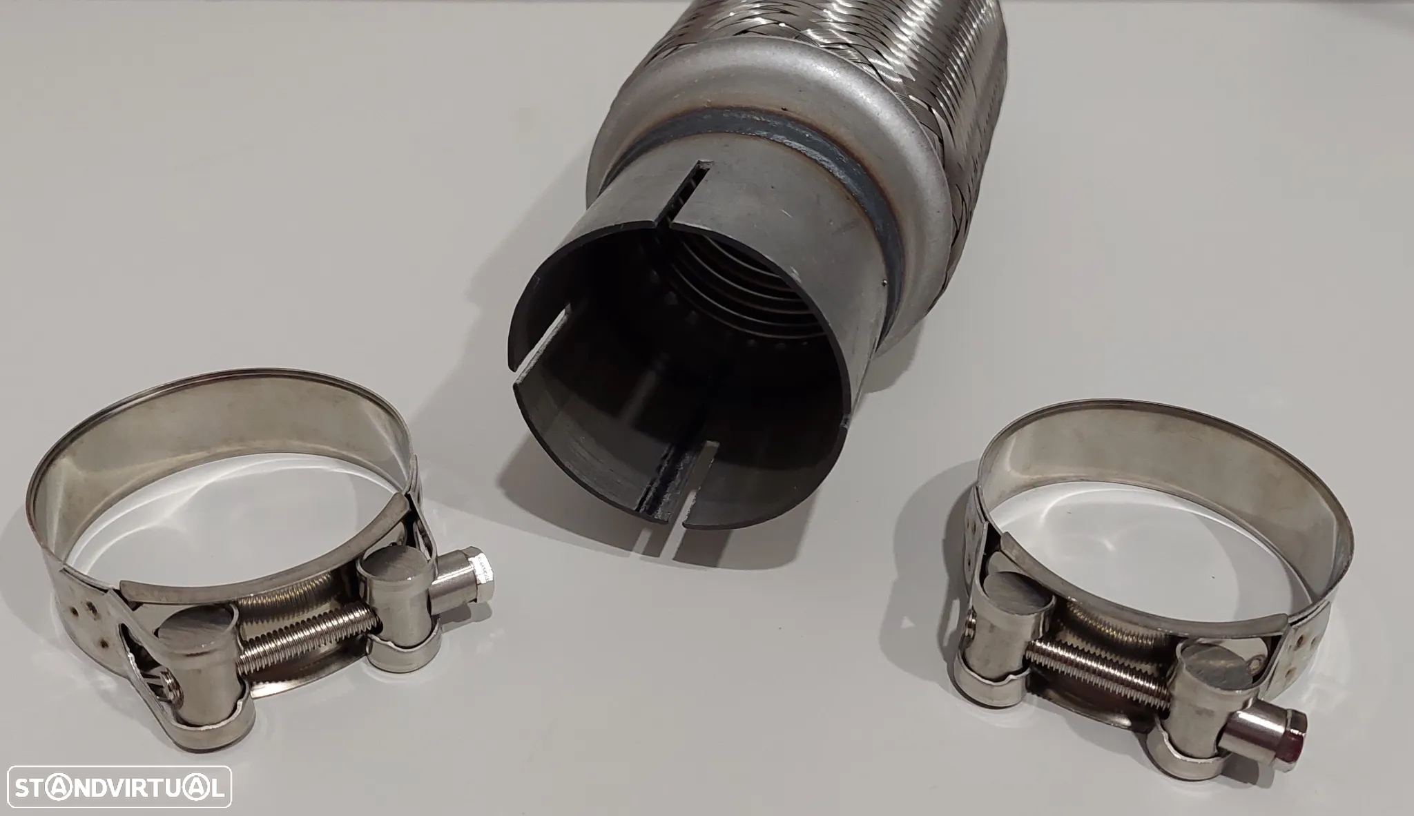 63mm - Flexível Inox Reforçado Escapes + 2 Braçadeiras - 7
