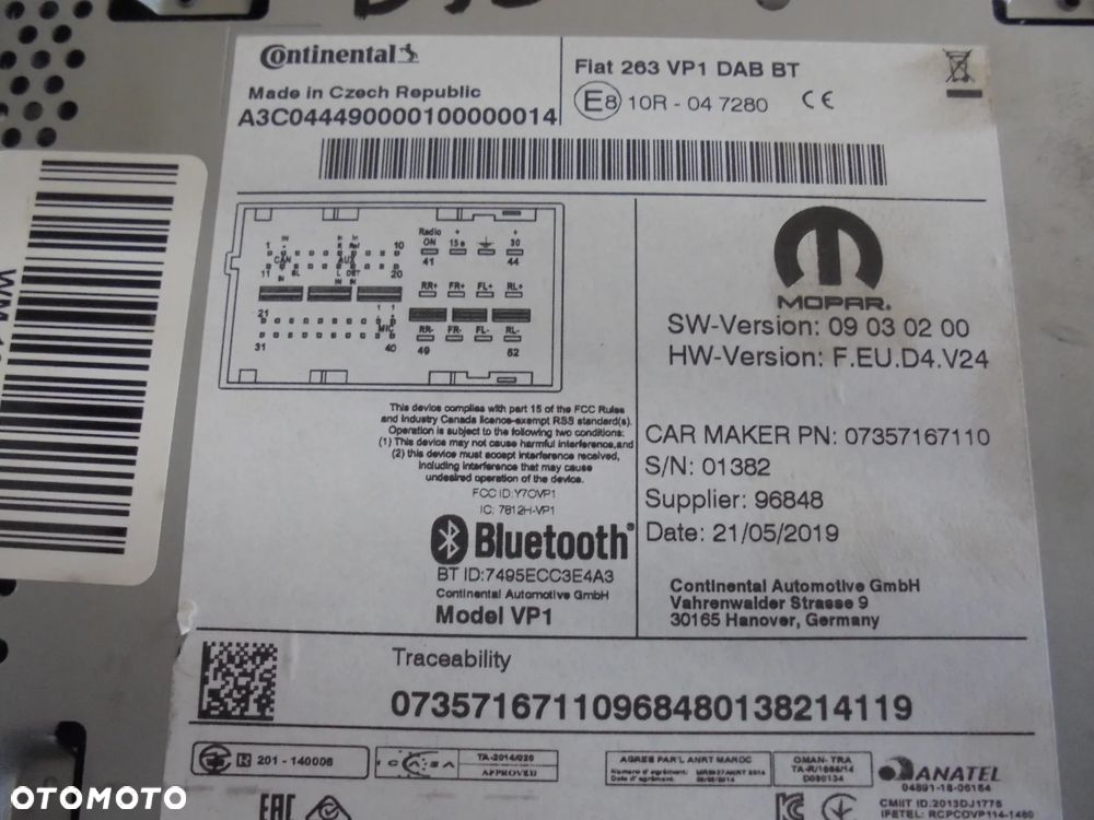 7357167110 RADIO FIAT DOBLO 2015- MULTIFUNKCYJNE DOTYK - 2