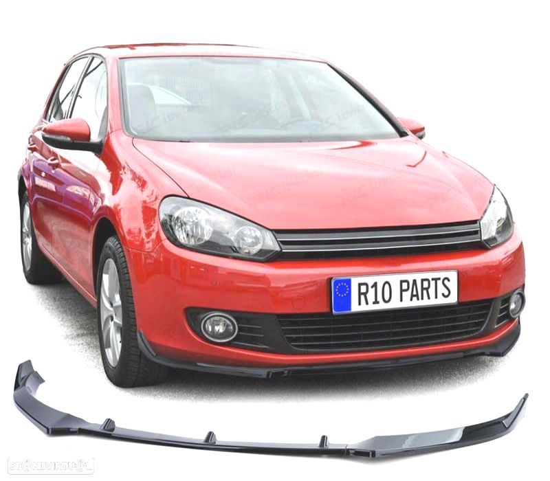 SPOILER LIP VOLKSWAGEN VW GOLF 6 08-12 PRETO BRILHANTE - 1
