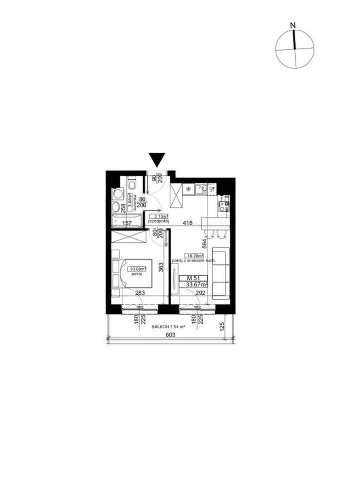 2-pokojowe mieszkanie 33m2 + balkon Bez Prowizji - Pełny obrazek: 2/7