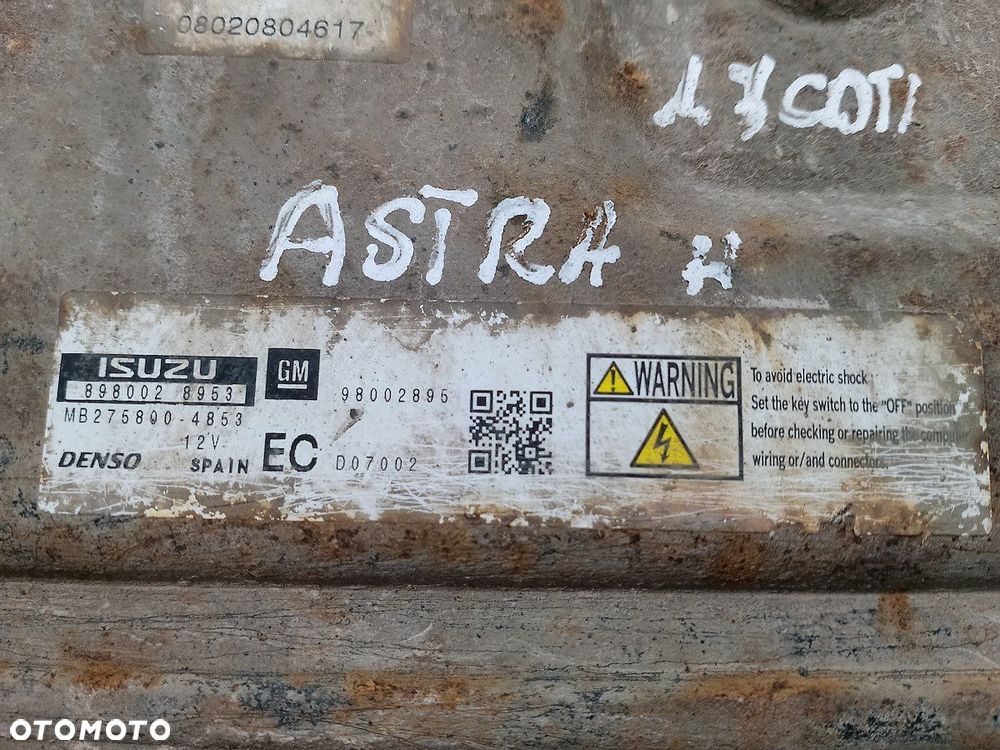 KOMPUTER, STEROWNIK OPEL ASTRA H 8980028953  98002895 1.7 CDTI - 5