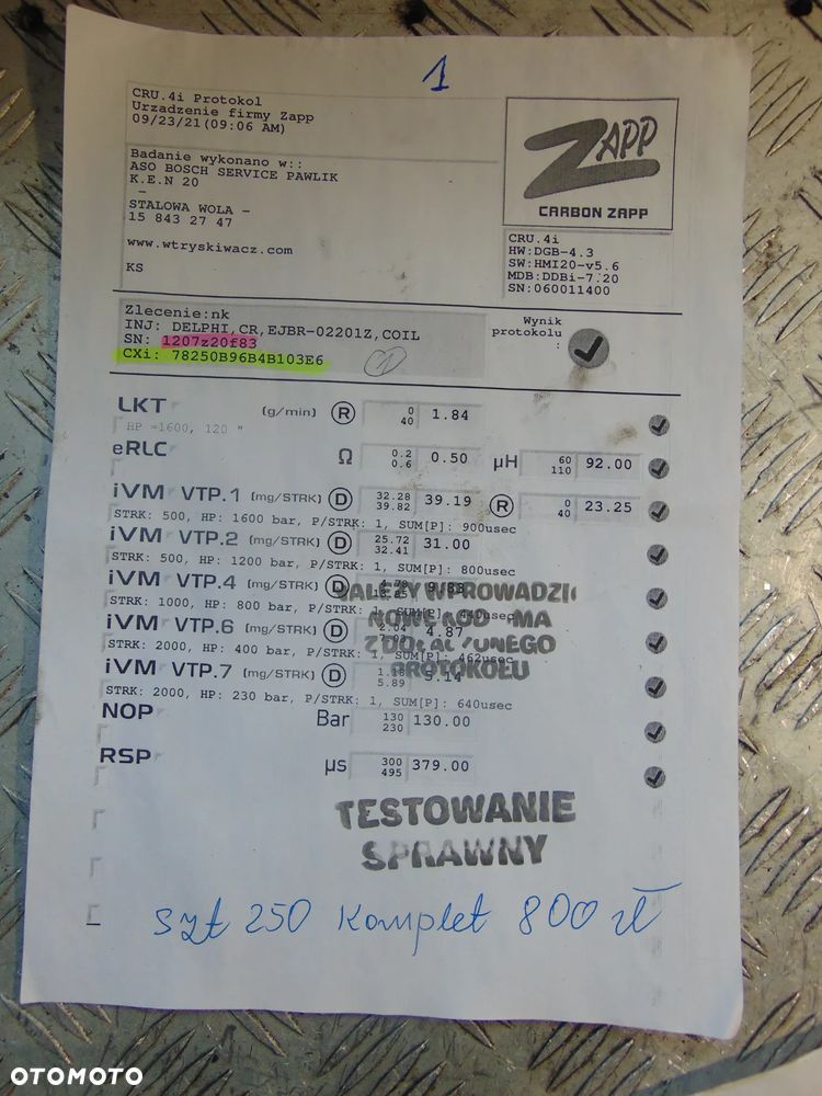 Wtryskiwacze ford 1,8 DCI EJBR02201Z(sztuka 250 zl) - 3