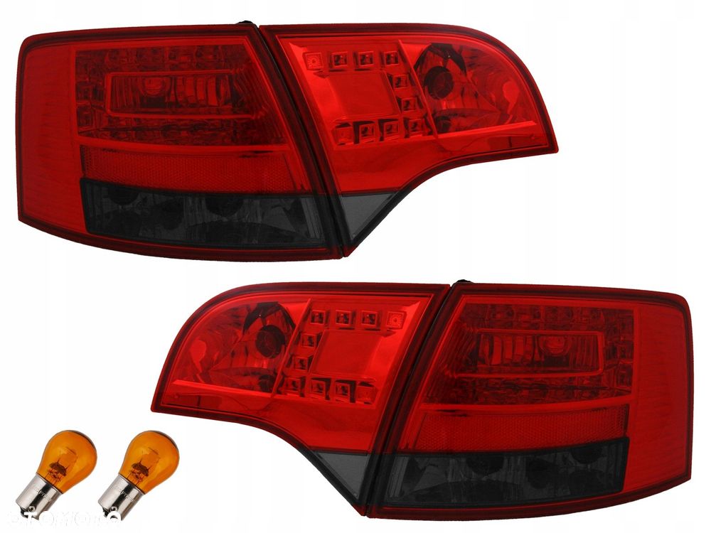 Lampy tyl ne kpl Led diodowe Tuning Red Smoke Audi A4 b7 8e 8e9 Avant Kombi - 1
