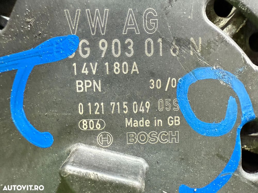 ALTERNATOR AUDI A6 C6 SEDAN 2.0 DIESEL 2009 COD OEM 03G903016N 2006-2010 - 8