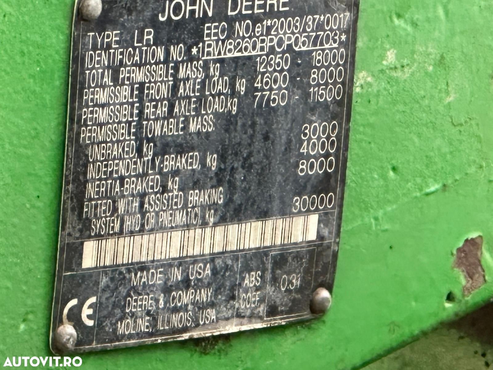 John Deere 8260R Tractor - 6