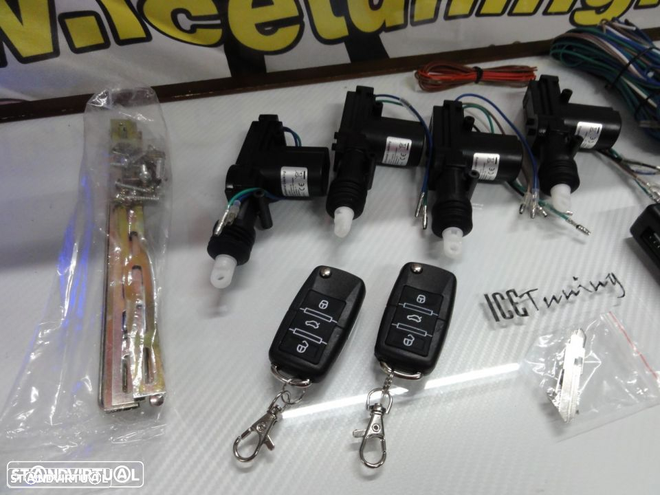 Kit fecho central universal + 4 pistolas + 2 comandos com chave retrátil tipo Audi / VW - 2