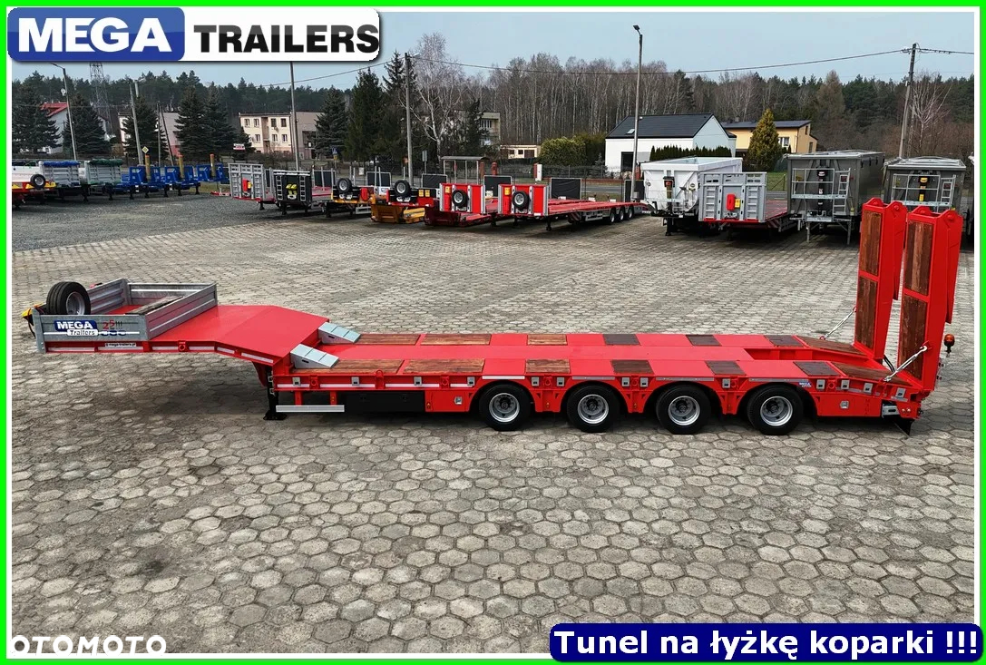 Mega Nisko podłoga 4 osie,  dł. 9,50 m, TUNEL na RAMIĘ KOPARKI !!! - 3