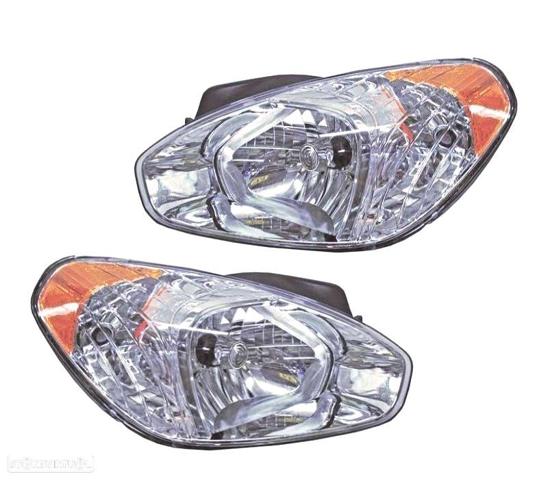 FARÓIS OPTICAS COM REGULAÇÃO MANUAL HYUNDAI ACCENT 3 4P 06-11 - 1