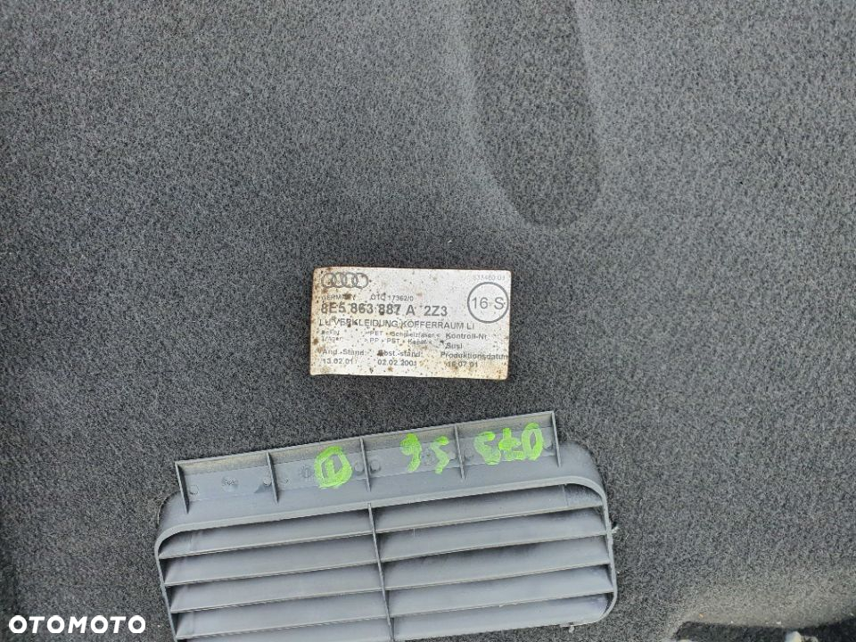 Boczek Tapicerka Bagaznika Lewy Prawy Schowek Audi A4 B6 Sedan - 9