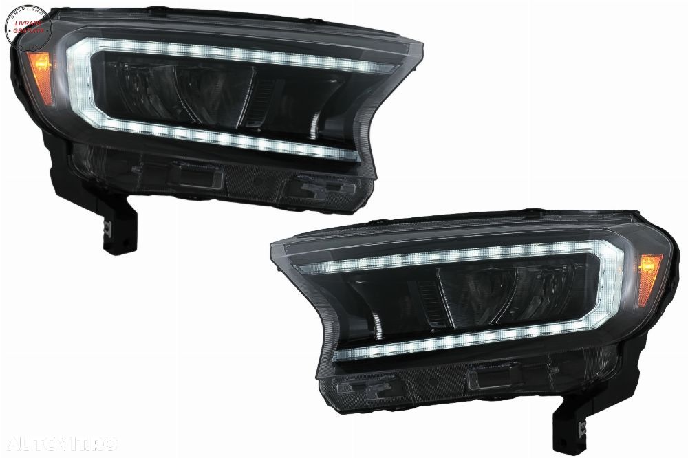 Faruri LED Light Bar Ford Ranger (2015-2020) LHD Negru cu Semnal Dinamic- livrare gratuita - 1