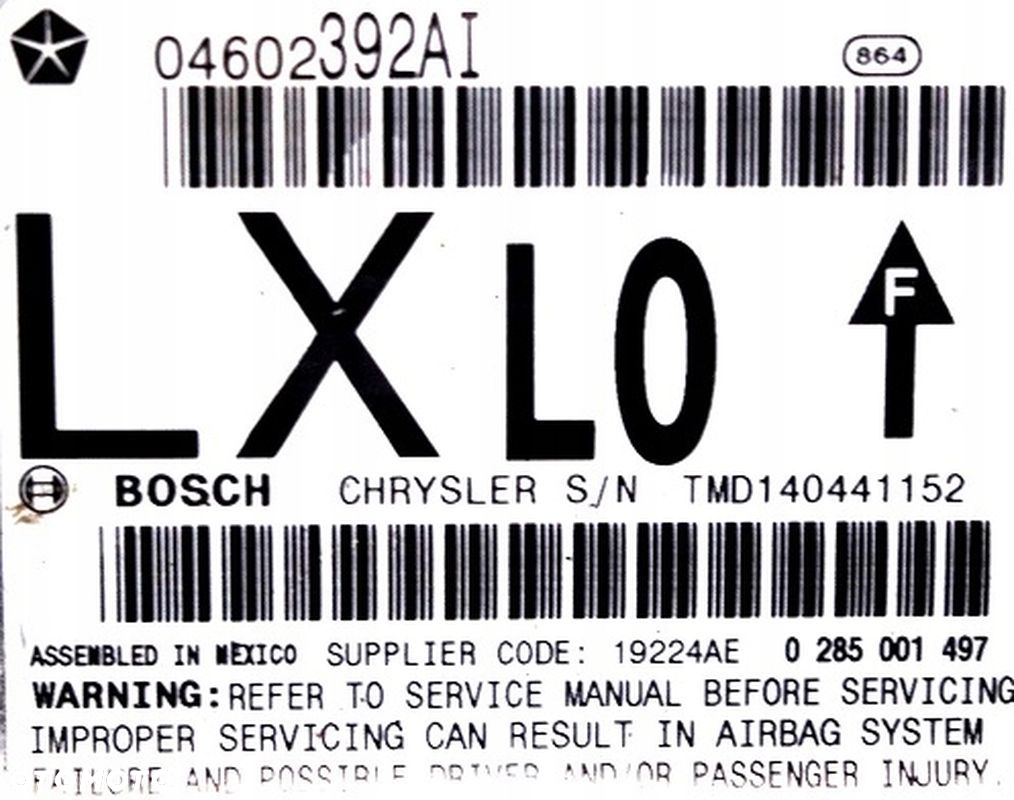 MODUŁ SENSOR PODUSZEK CHRYSLER 300C / DODGE MAGNUM 04602392AI - 3