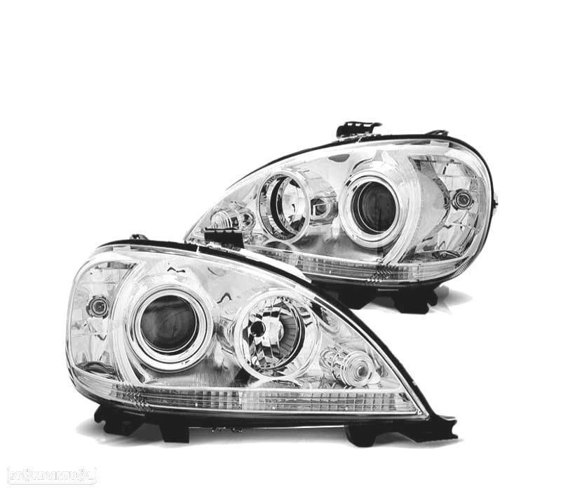 FARÓIS PARA MERCEDES W163 01-05 CHROME CROMADO - 1