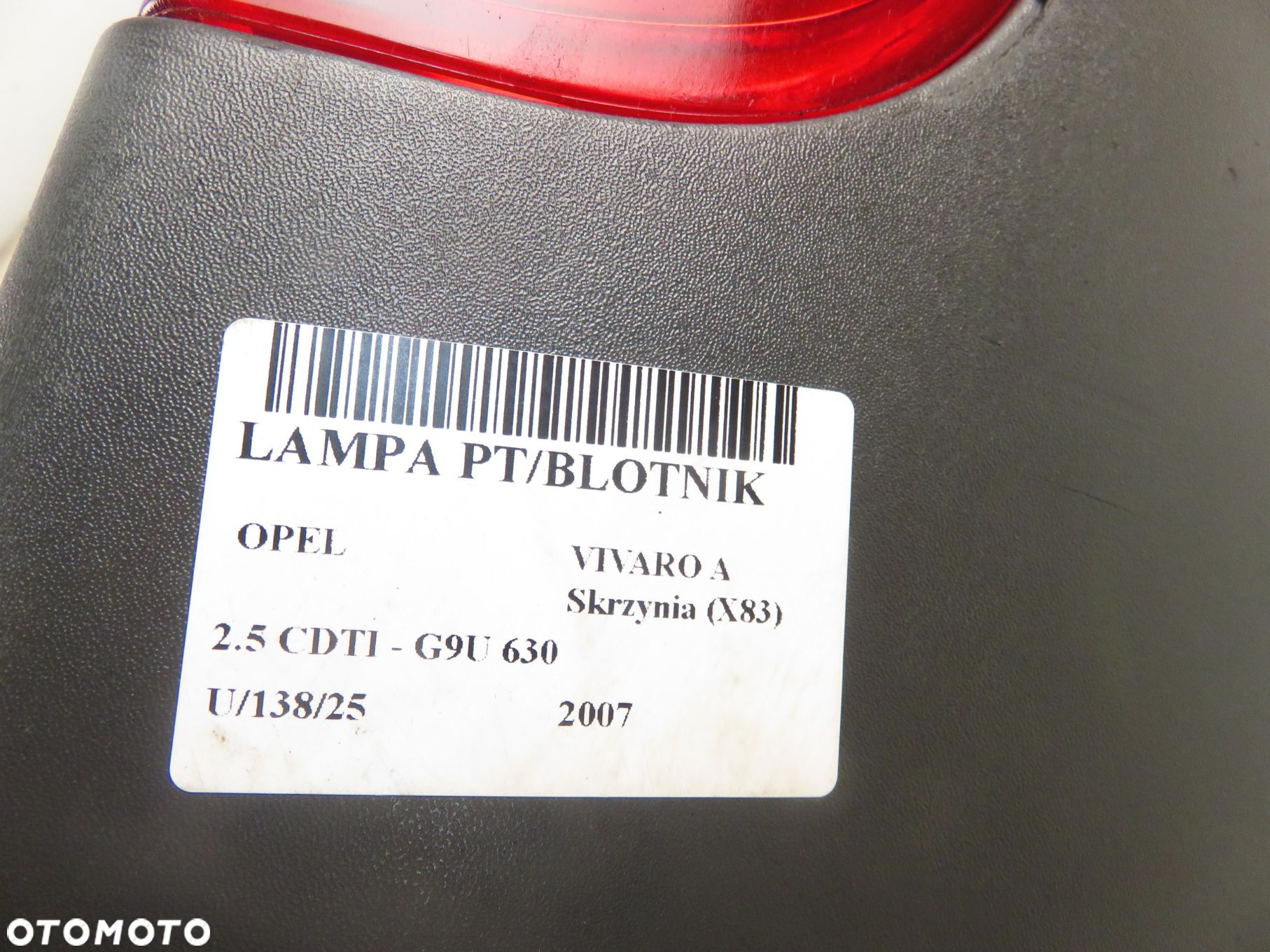 LAMPA PRAWA TYLNA OPEL VIVARO A Skrzynia (X83) 93857722 - 14