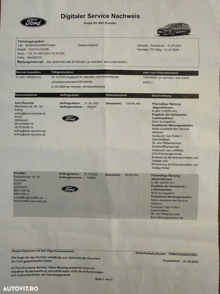 Ford Focus 1.5 EcoBlue Start-Stopp-System Aut. TITANIUM - 32