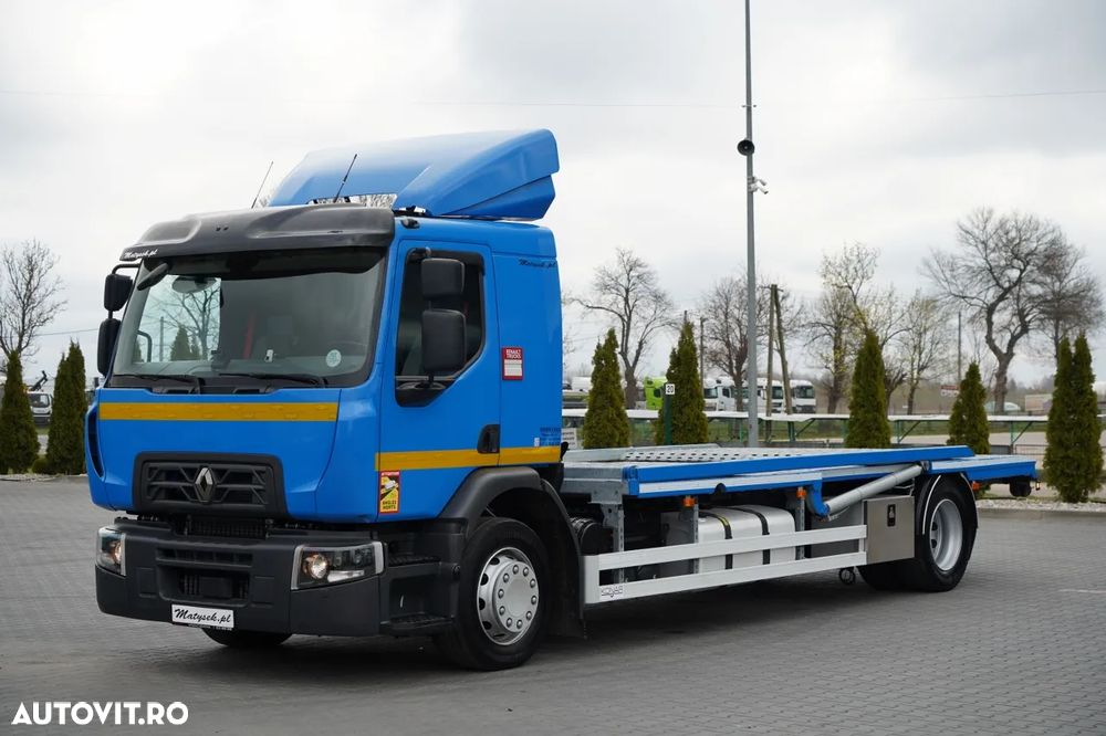 Renault D WIDE 380 DE11 / 4X2 / CAMION DE REMORCAJE 8 M / TRANSPORT AUTO / PLATFORMĂ / TROLIU / - 8