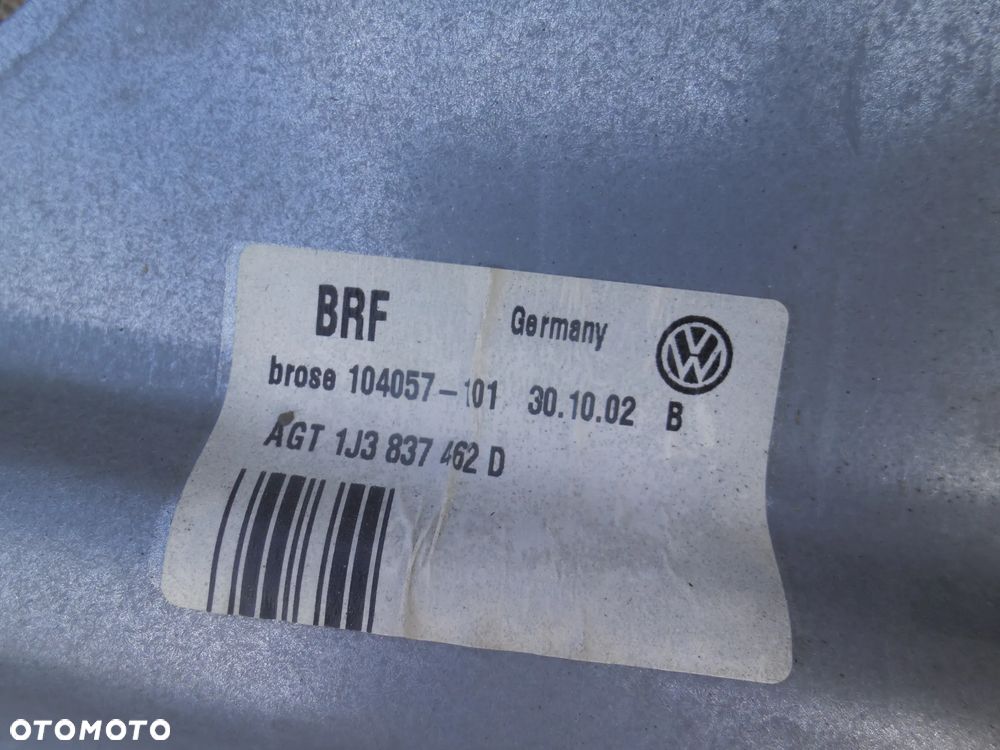 VW GOLF IV MECHANIZM SILNIK PODNOŚNIK SZYBY PRAWY PRZÓD 1J3837462D 1J3837730AA 101434-202 ORYGINAŁ VOLKSWAGEN - 3
