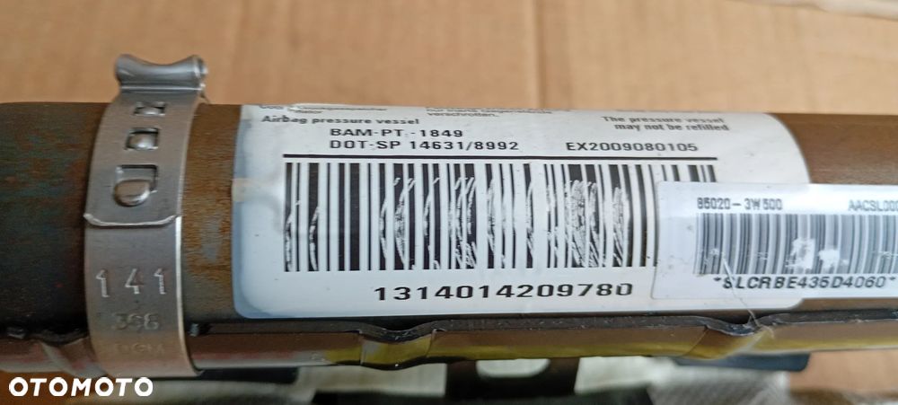 Kurtyna airbag boczna prawa Kia Sportage III 85020-3W500 - 9