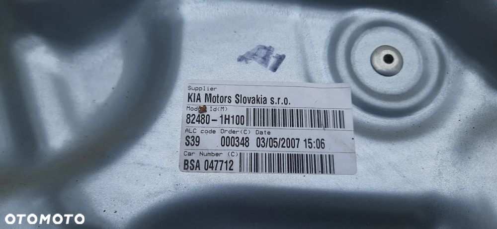 Kia Ceed 1 Podnośnik prawy przód 82480-1h100 402054d bsa 047712 - 2