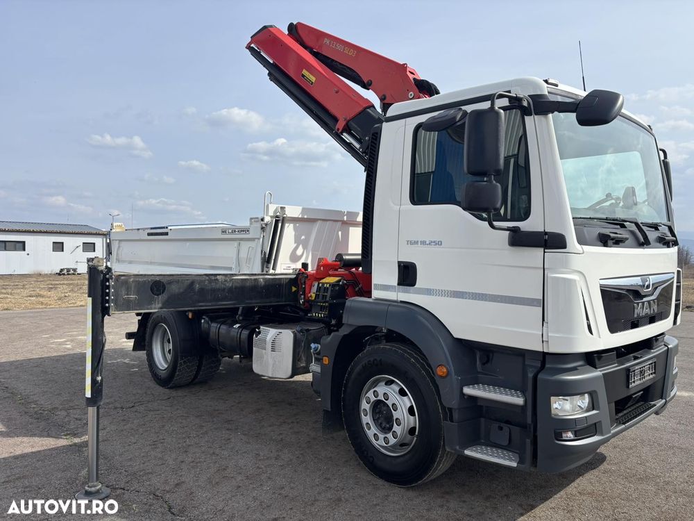 MAN TGM 18.250, Palfinger PK 13.501, an 2020, 16.000 km, bascula Meiller trilateral - 3