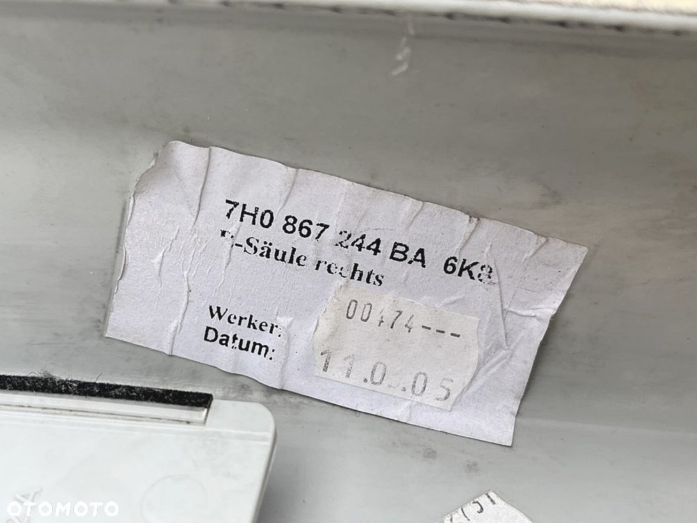 OSŁONA TAPICERKA POSZYCIE SŁUPKA B LEWA PRAWA MATERIAŁ VW T5 LIFT CARAVELLE TRANSPORTER 7H5867243 7H5867244 - 14