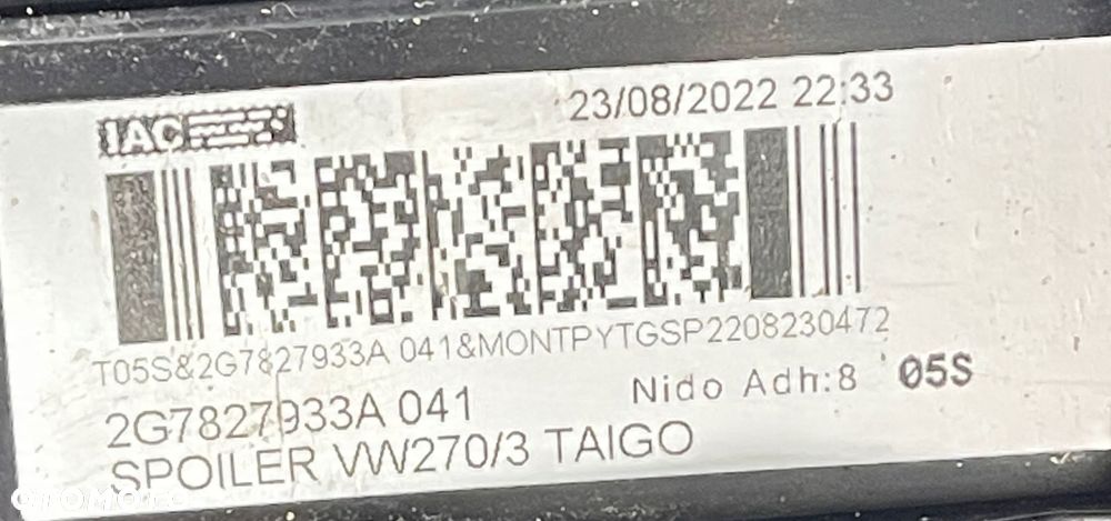 VW TAIGO 2G7 20- SPOILER KLAPY LOTKA 2G7827933A - 16