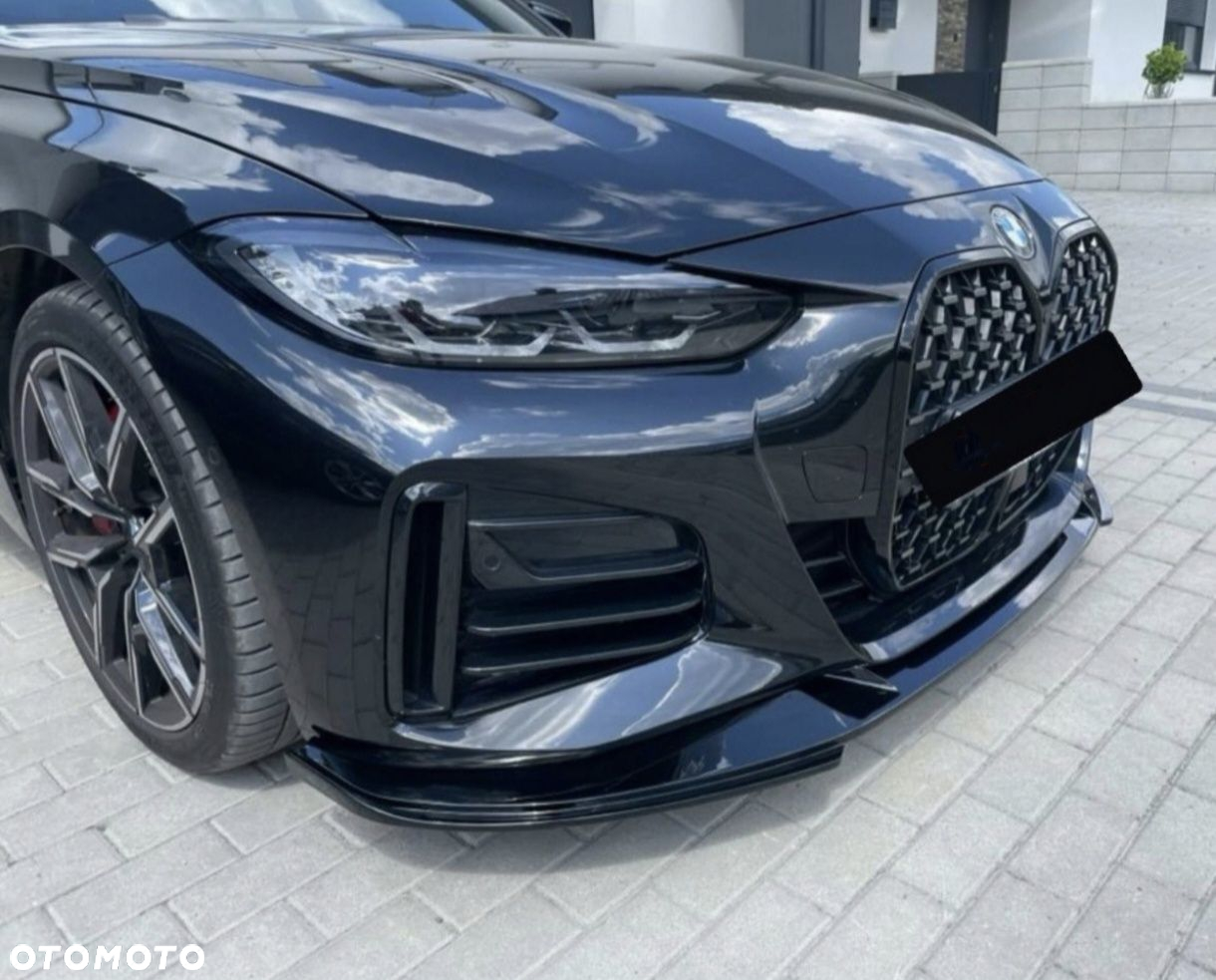 BMW G26 Przednia Dokładka Zderzaka Splitter Spojler Czarny Połysk - 2