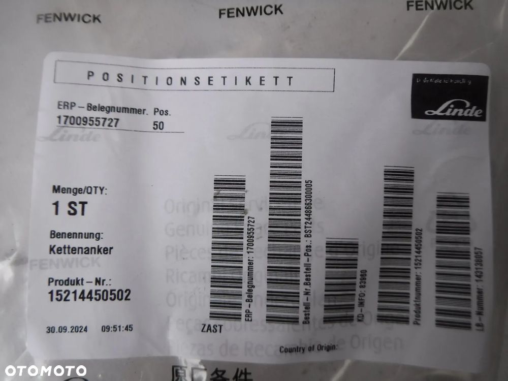 ZACZEP ŁANCUCHA kotwa linde zaczep ramie 15214450502 - 4