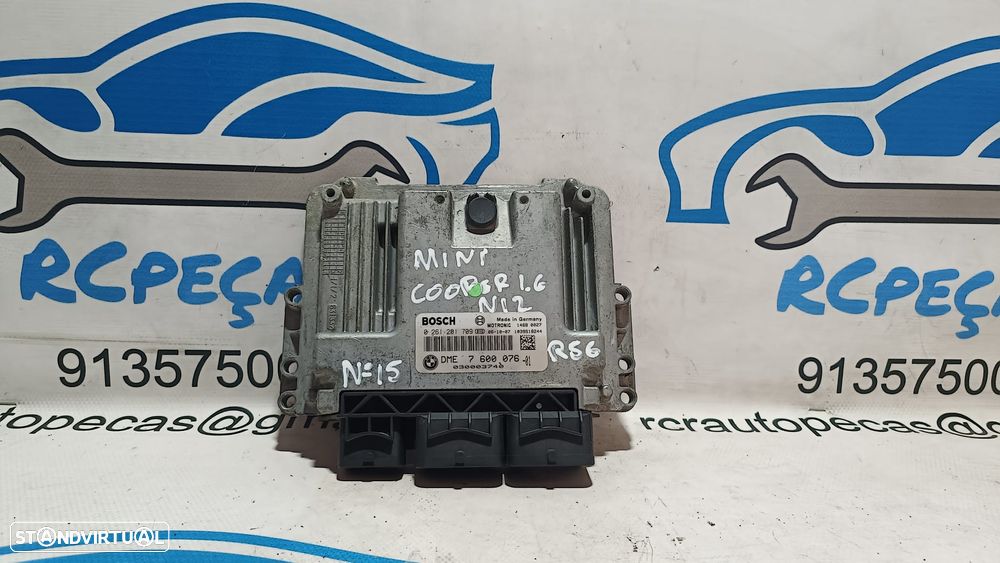.ENTRALINA ECU MOTOR  MINI COOPER R56 1.6i 16V 120CV N12B16AA N12B16A R55 R57 CLUBMAN 0261201709 DME760007601 DME7600076 7600076 030003740 SERIE 1 E87 E81 E82 E88 - 1