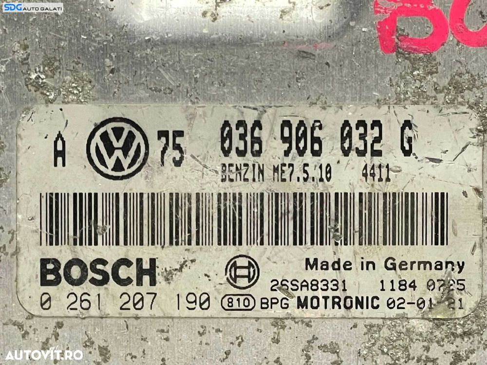 ECU Calculator Motor Bosch Seat Leon 1M 1.4 Benzina 1998 - 2005 Cod 036906032G 0261207190 [L3191] - 4