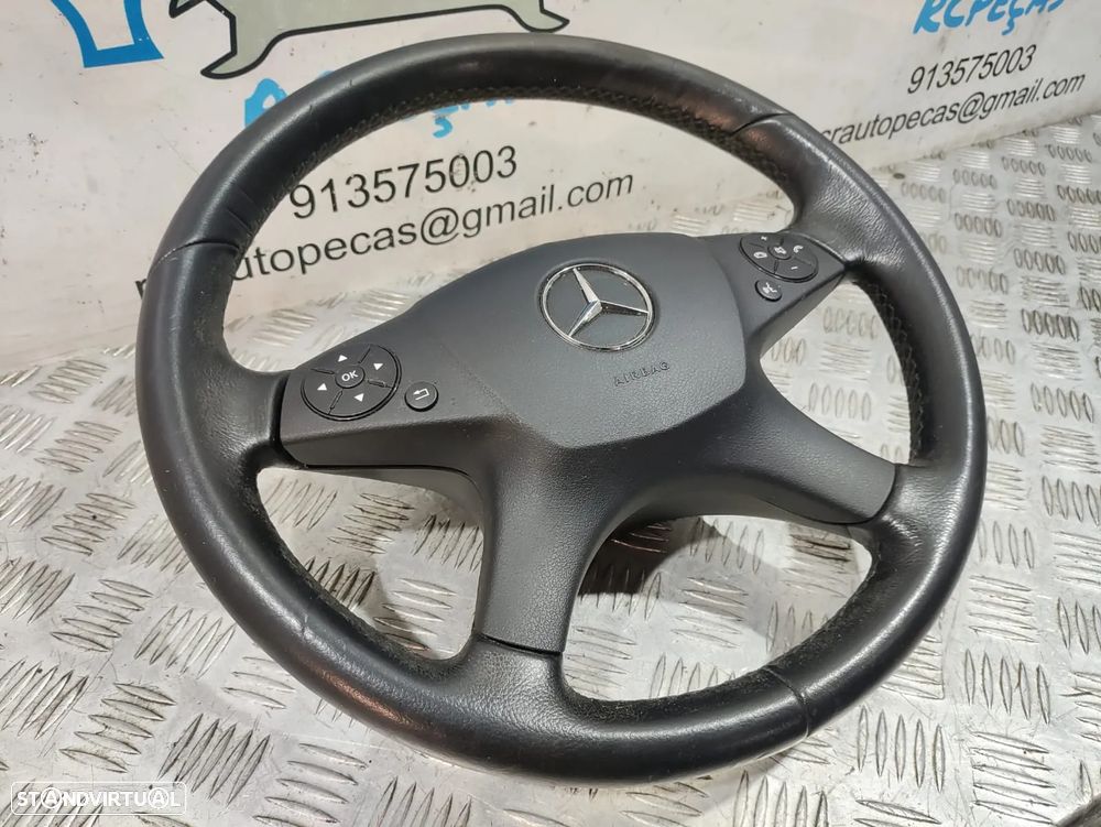 Volante + Airbag Completo em pele Mercedes Benz Class C W204 - Com comandos multifunções - 8