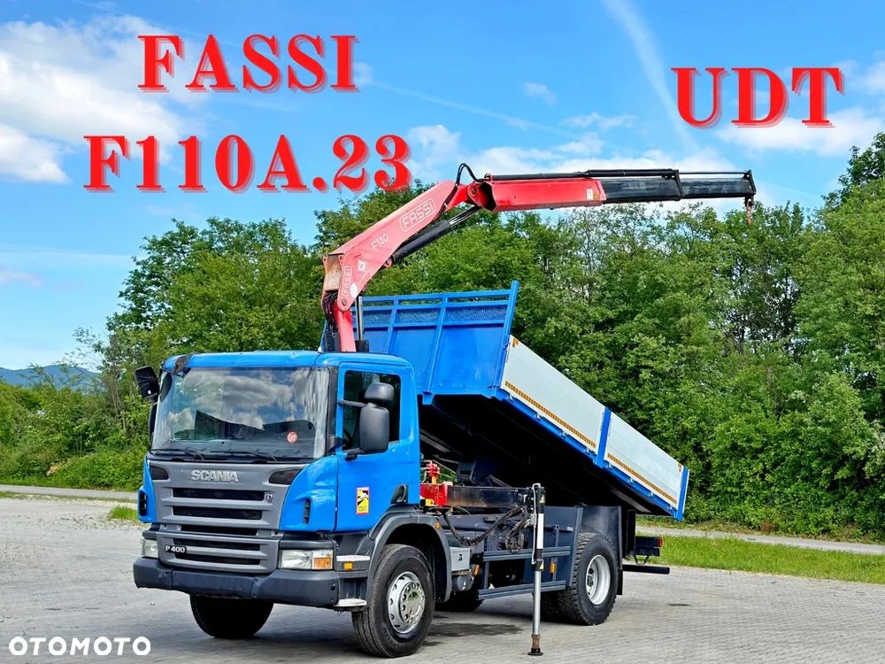 Scania P 400 * WYWROTKA 4,90 m + FASSI F110A.23 + PILOT * STAN BDB - 1