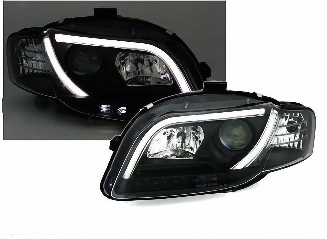 LAMPY REFLEKTORY Do AUDI A4 B7 Od 2004 do 2008 Roku  LED TUBE BLACK - 3