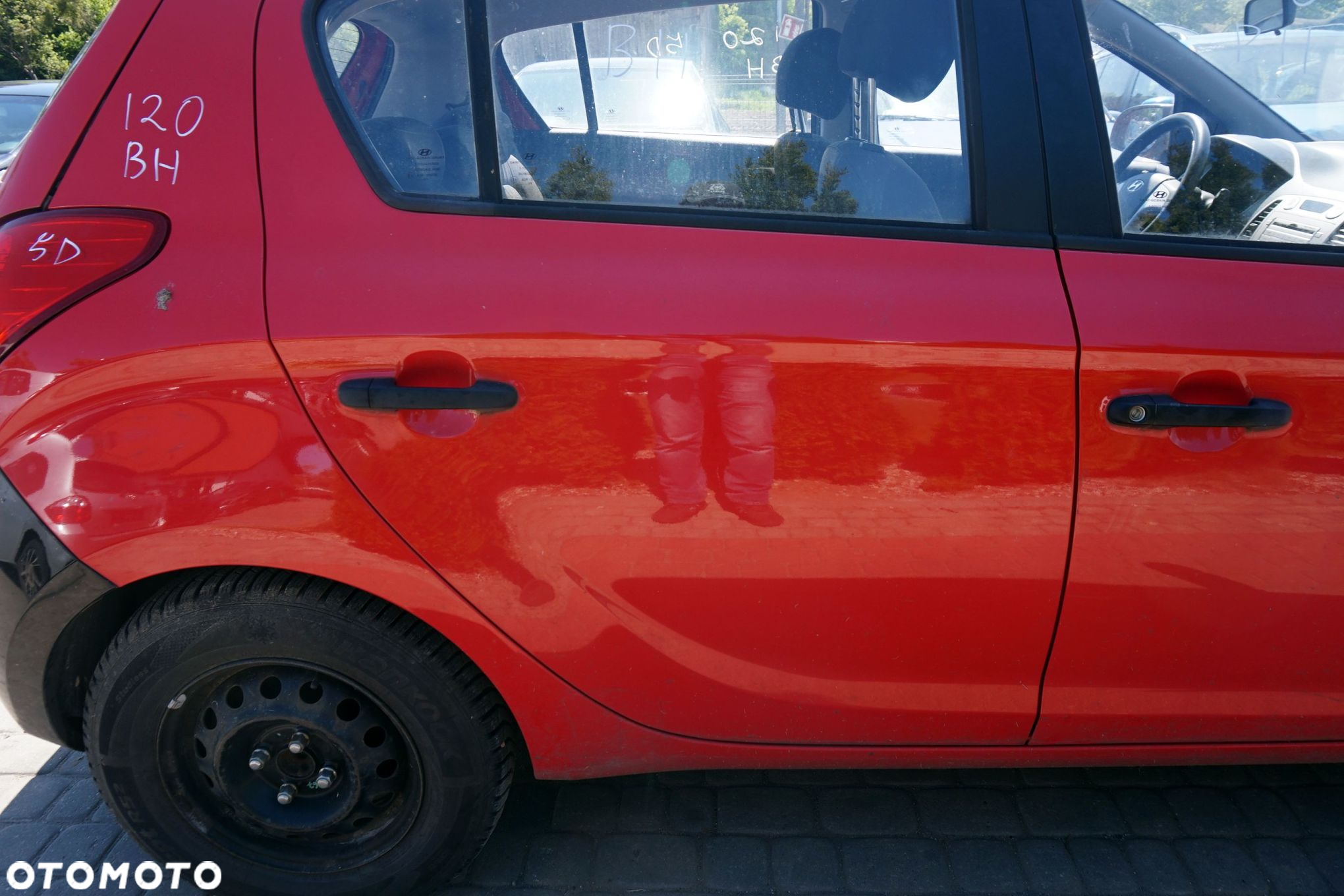 DRZWI TYLNE PRAWE I20 I 5D HB BH  CZERWONY HYUNDAI 2008-2012 - 3