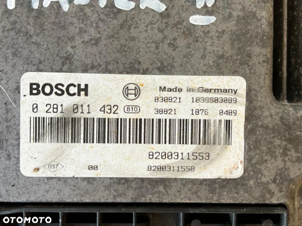 Sterownik silnika komputer ECU Renault Master Bosch 0281011432 - 2
