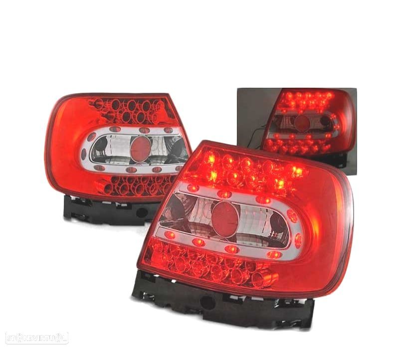 FAROLINS TRASEIROS LED AUDI A4 B5 94-00 BRANCO VERMELHO - 1