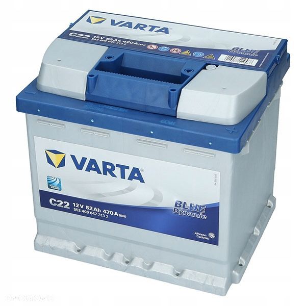 Akumulator Varta C22 12V 52Ah 470A Blue Dynamic P - 12,4 kg - 5