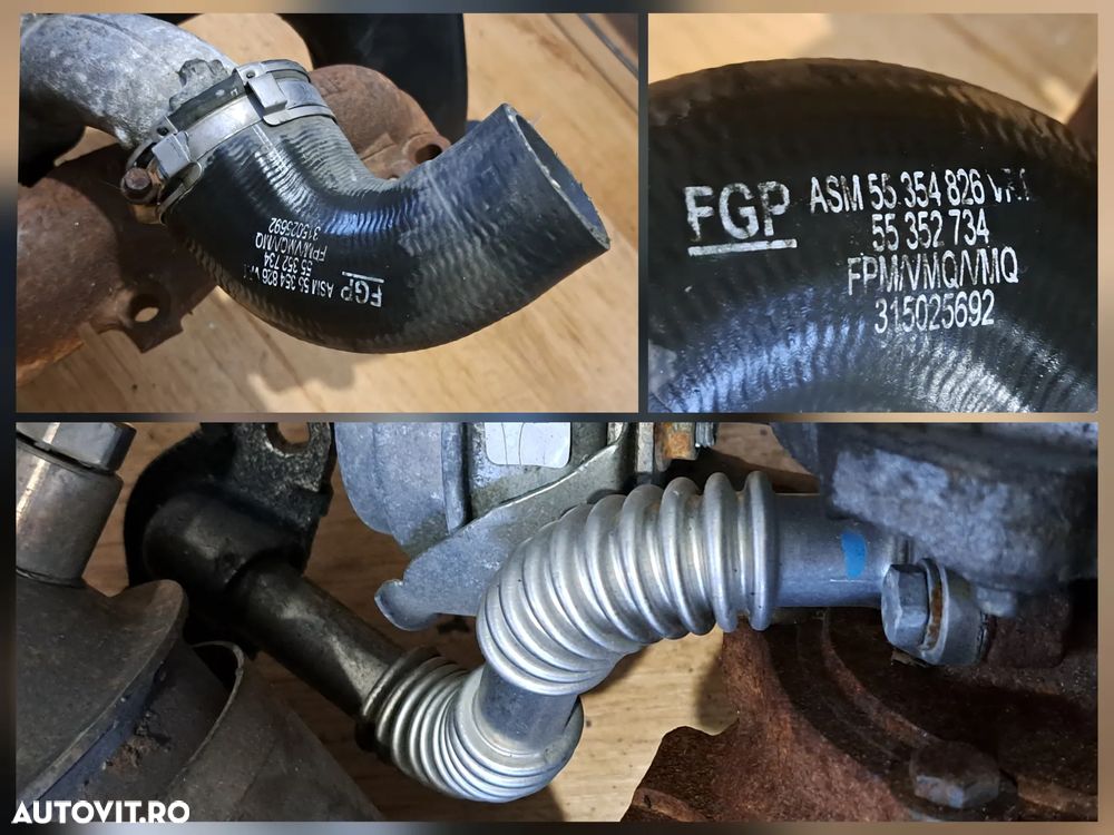 Turbina turbo turbosuflanta Furtun intercooler Conducta EGR Catalizator DPF Senzor temperatura Tubulatura intercooler Originale Saab 9-3 93 Opel Zafira C Astra H Vectra C 1.9cdti Z19DTH 2002-2010 - 4