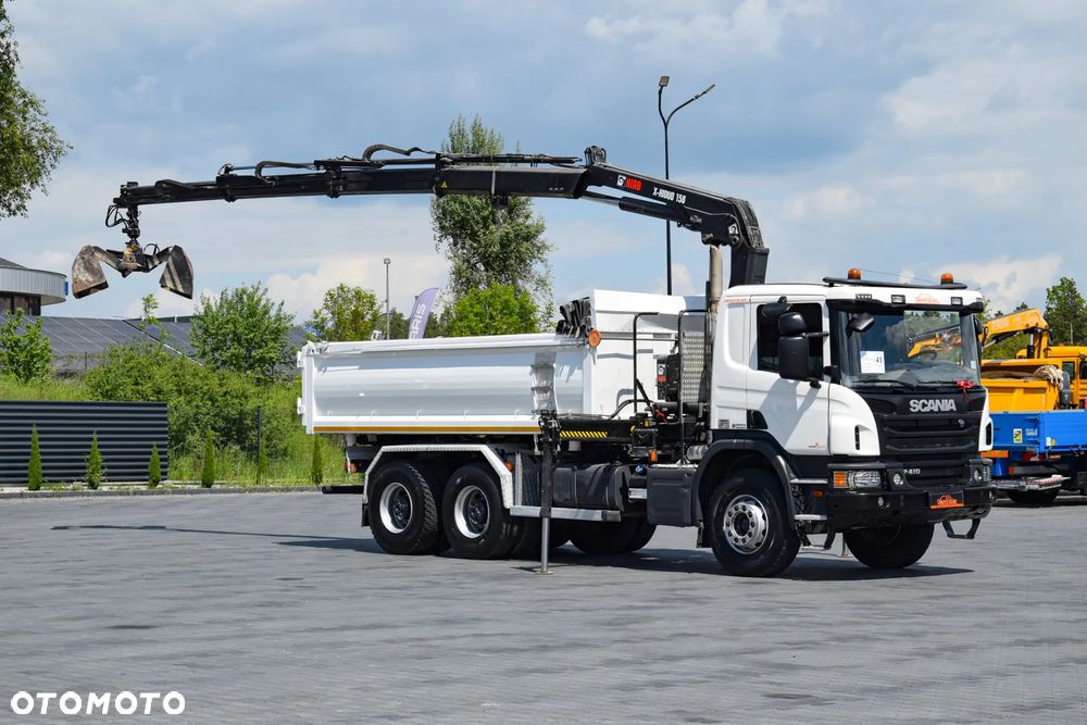 Scania P410 / 6x4 / EURO 6 / HDS HIAB X-HIDUO 158 B-3 / WYSUW x3 / ROTATOR / CHYWTAK / STEROWANIE RADIOWE / WYWROTKA / HYDROBURTA / AUTOMAT / KAMERA COFANIA / NAWIGACJA / HAK-ZACZEP / NISKI PRZEBIEG / 2018 / SERWISOWANY / SPROWADZONY - 1